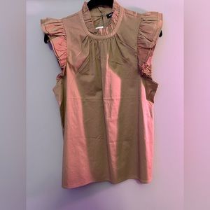 Express Ruffle Shoulder High Neck Blouse - New with Tags